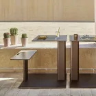 Trädgårdsbord med aluminiumsits Tillverkat i Italien - Plinto av Varaschin Viadurini