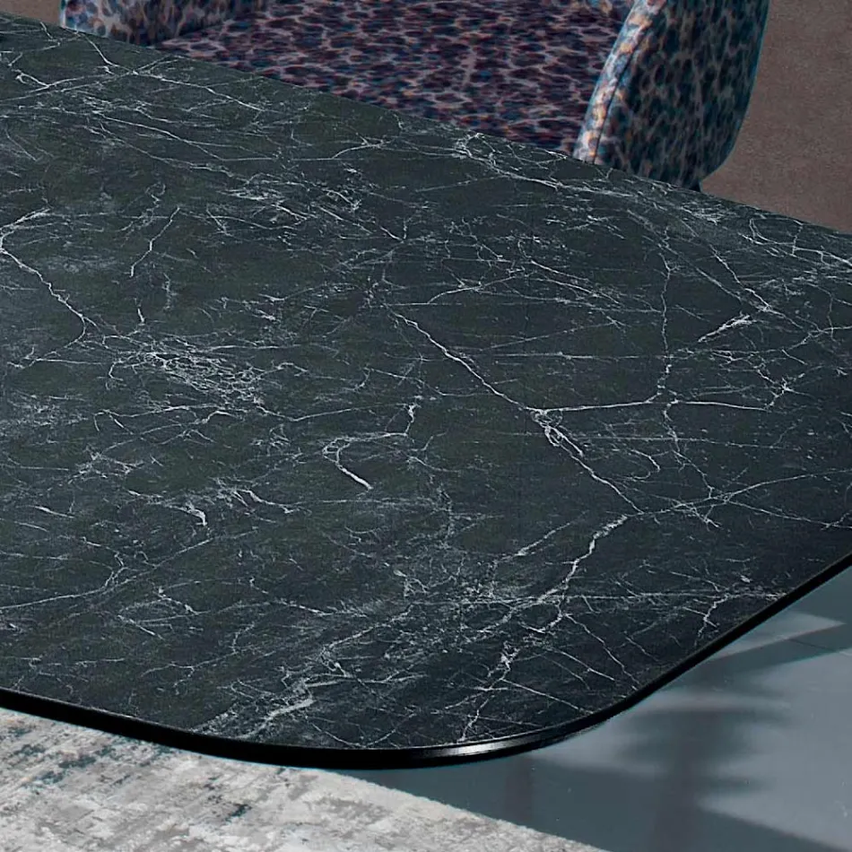 Polerat grekiskt svart keramikbord tillverkat i Italien - Grotta Viadurini