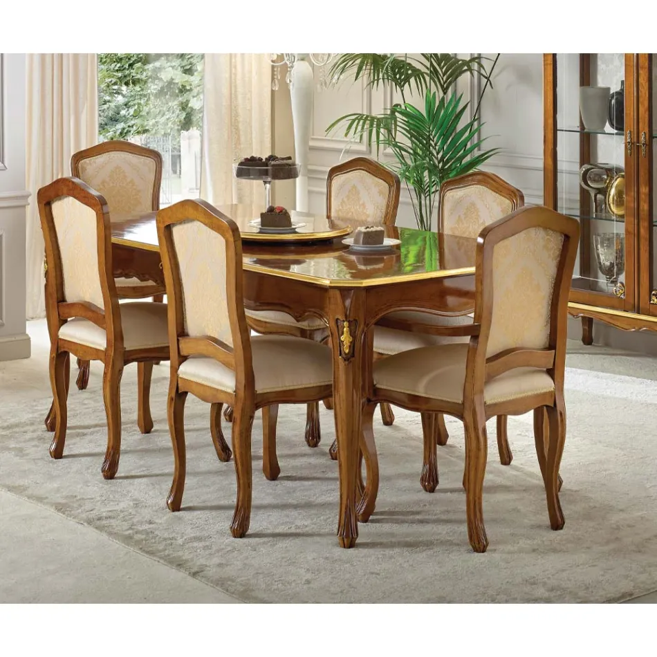 Utdragbart träbord 280 cm Klassisk stil Made in Italy - Majesty Viadurini