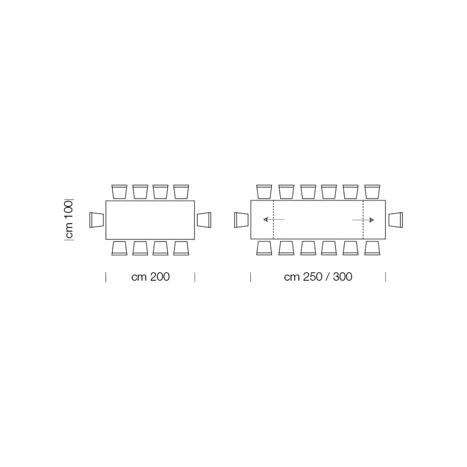 Modernt träbord Utdragbart upp till 300 cm Tillverkat i Italien - Dalmatisk Viadurini