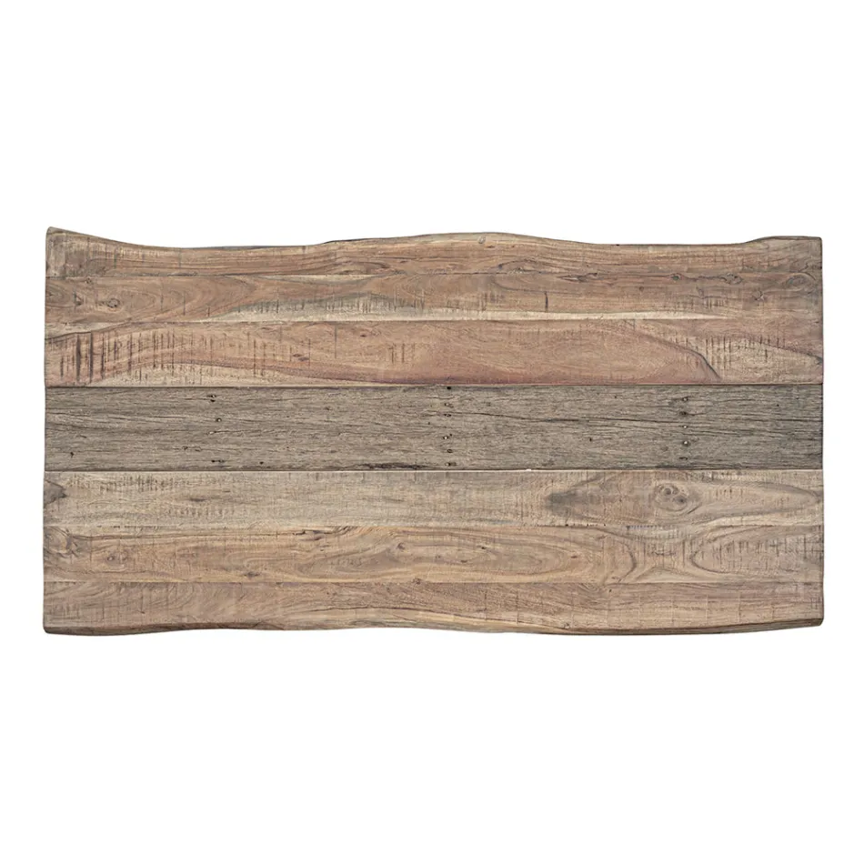 Bord i akaciaträ med återvunnen insats och Homemotion Steel - Zalma Viadurini