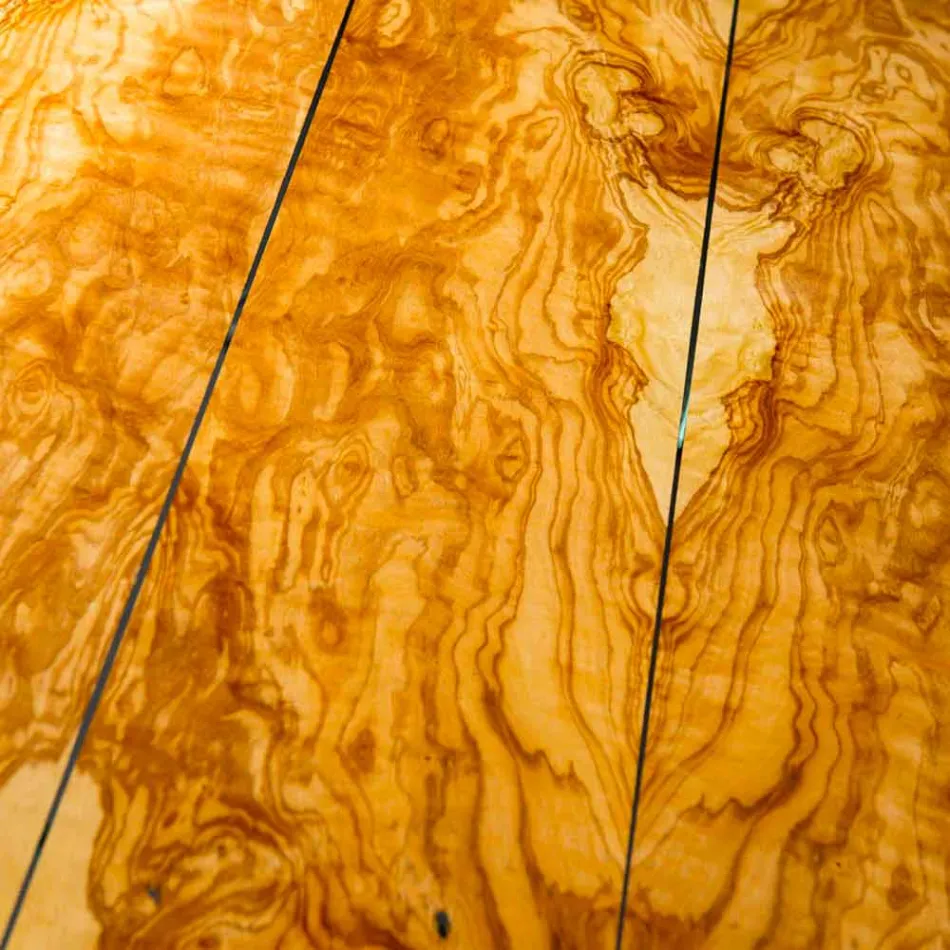 oliv trä bord och Portofino VGnewtrend runda glas Viadurini