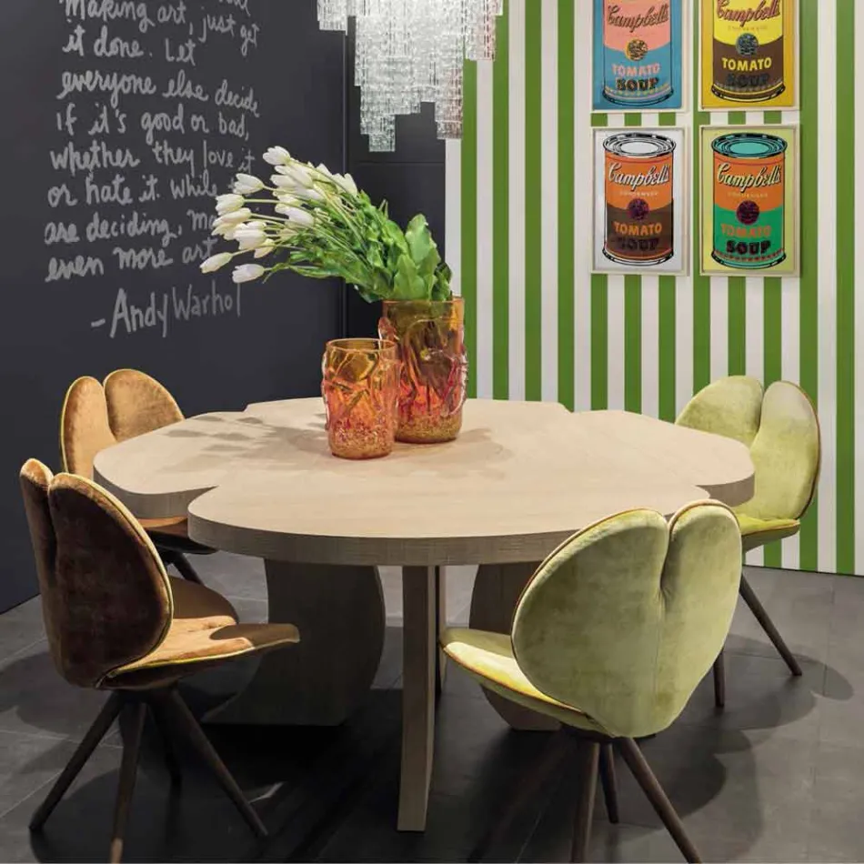 i borstad ek bord med vax yta Andy Viadurini