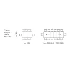 Utdragbart laminat träbord upp till 470 cm Tillverkat i Italien – Gordito Viadurini