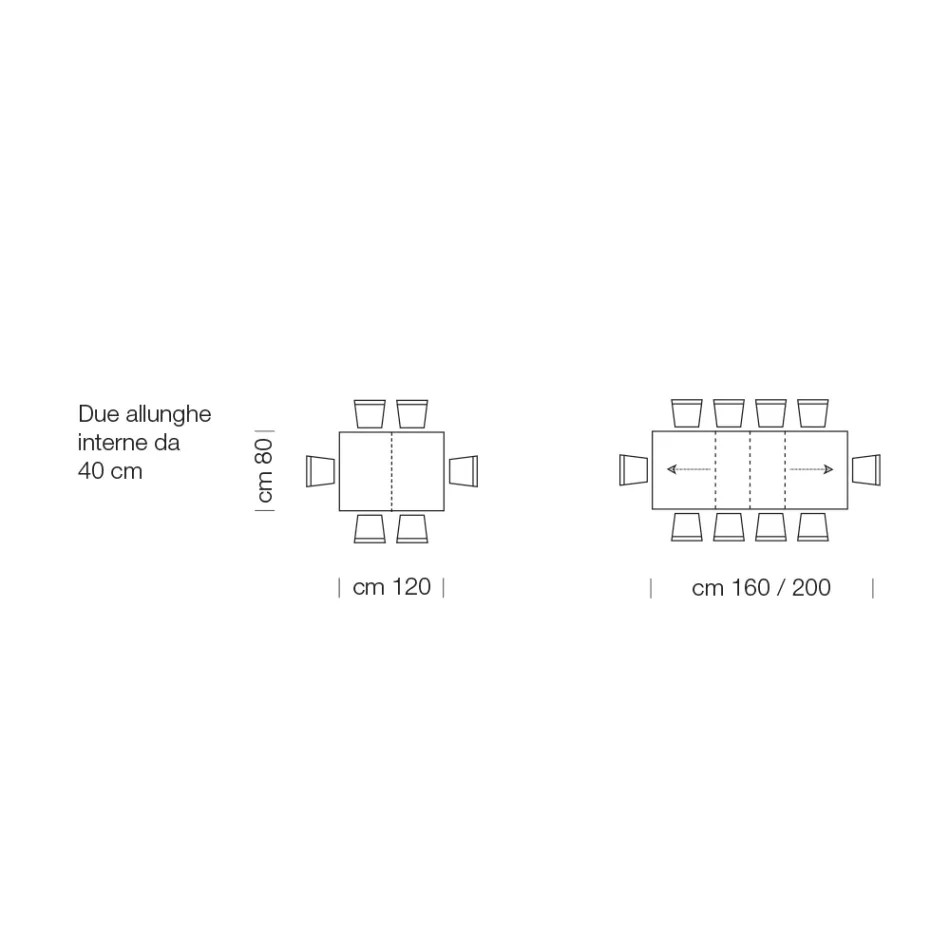 Utdragbart laminat träbord upp till 470 cm Tillverkat i Italien – Gordito Viadurini