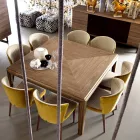 Grilli York Square Modernt massivt träbord tillverkat i Italien Viadurini