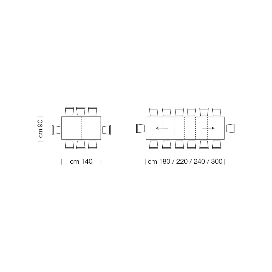 Utdragbart melaminträbord upp till 470 cm Tillverkat i Italien – Gordito Viadurini