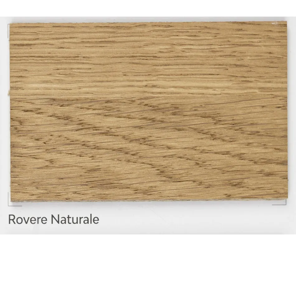 Bord av fanerad ek och metallben tillverkade i Italien - Consuelo Viadurini