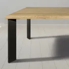 Bord i knuten Masellato-ek och metallben Tillverkat i Italien - Vicente Viadurini