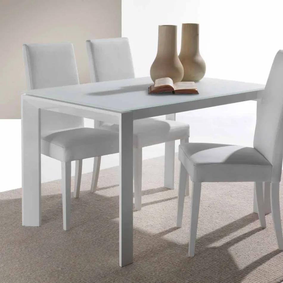 Härdat glas bord med mono sträcker att boka Phoenix Viadurini