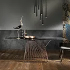 Modernt designbord i härdat glas gjord i Italien, Mitia Viadurini