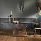 Modernt designhärdat glasbord tillverkat i Italien, Mitia Viadurini