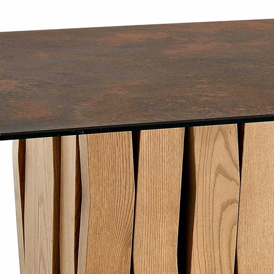 Modernt designglas keramikbord tillverkat i Italien, Egisto Viadurini