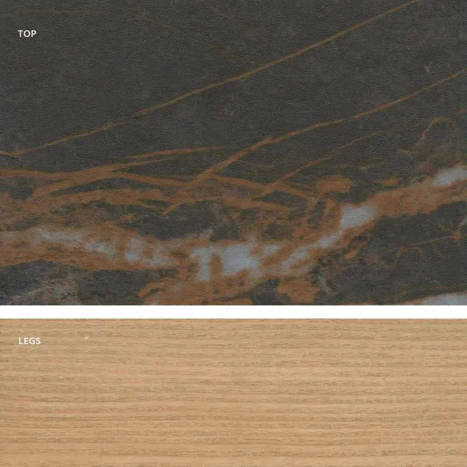 Modernt designglas keramikbord tillverkat i Italien, Egisto Viadurini