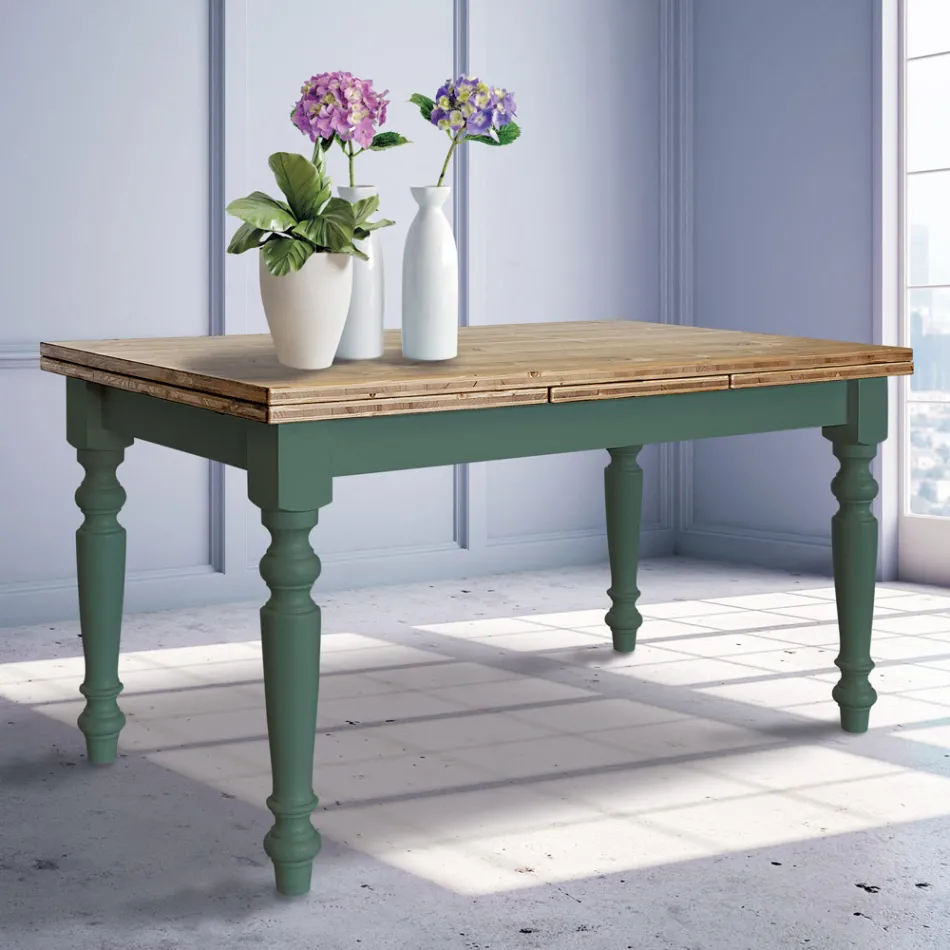 Utdragbart vardagsrumsbord i nordisk gran Tillverkat i Italien - Benidorm Viadurini