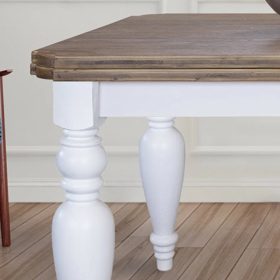 Utdragbart vardagsrumsbord i ek med formade hörn Tillverkat i Italien - Rafael Viadurini