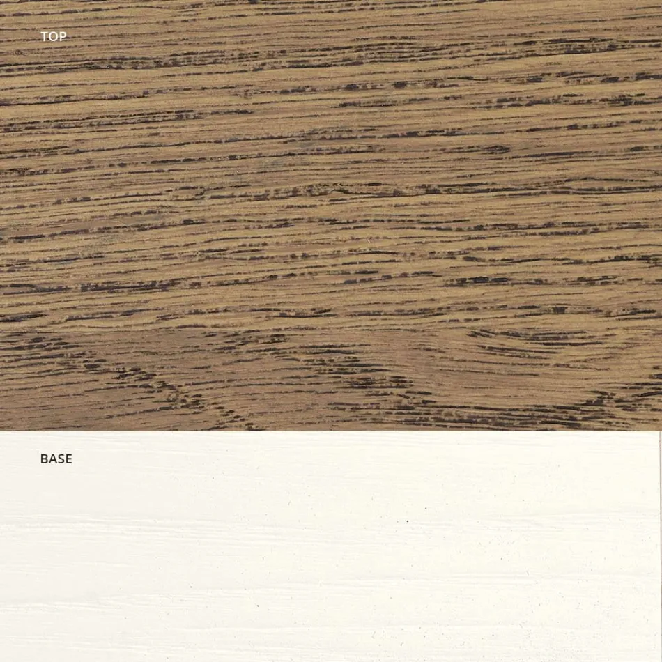 Utdragbart vardagsrumsbord i ek med formade hörn Tillverkat i Italien - Rafael Viadurini