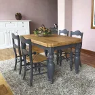 Utdragbart vardagsrumsbord i ek med formade hörn Tillverkat i Italien - Rafael Viadurini