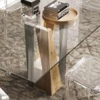 Levande kristallbord med trä- och metallunderrede Tillverkat i Italien - Dementor Viadurini