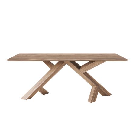 Living Bord i Real Solid Knotted Walnut Made in Italy - Boromir Viadurini