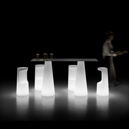 Modernt utomhusljusbord med LED-ljusbas Tillverkat i Italien - Forlina Viadurini
