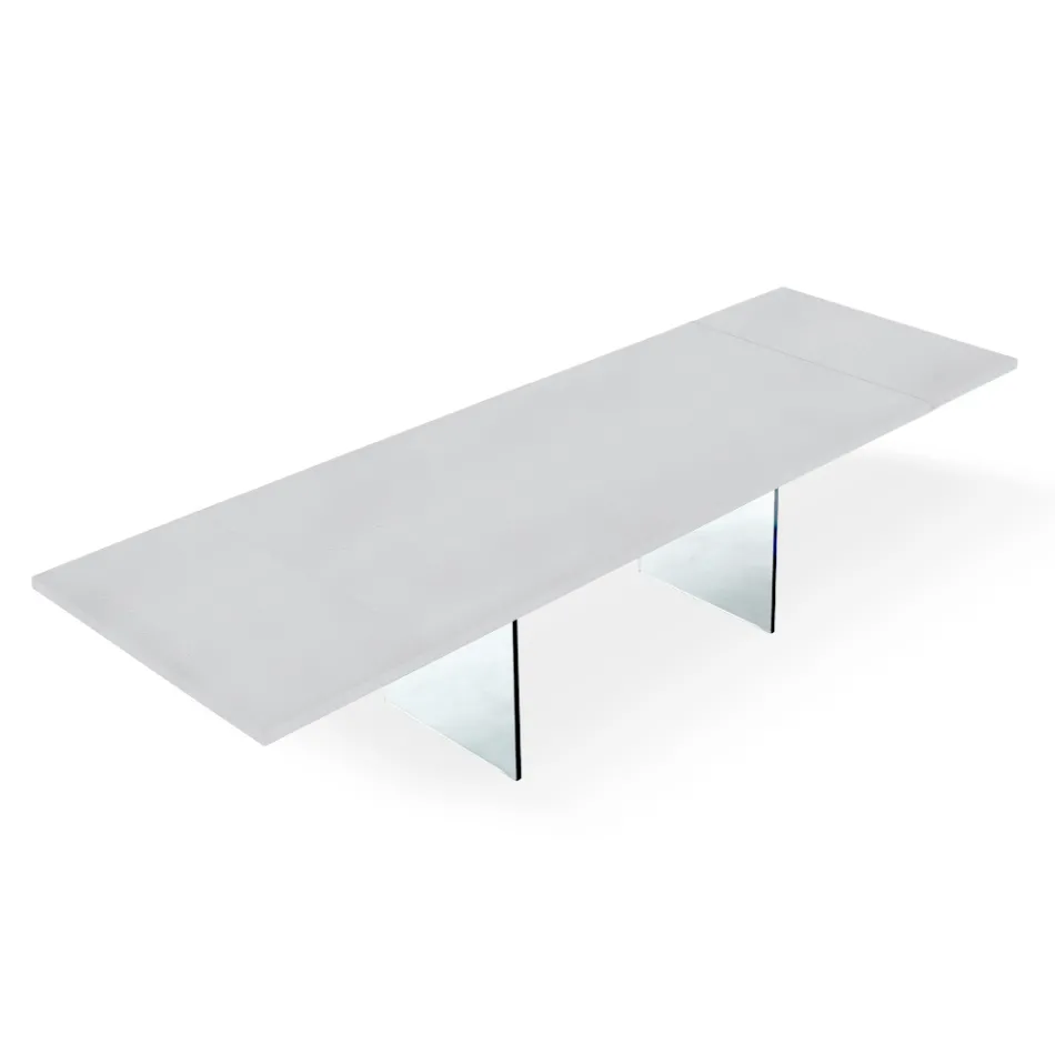 Modernt utdragbart bord till 300 cm i laminat och glas Made in Italy - Tear Viadurini