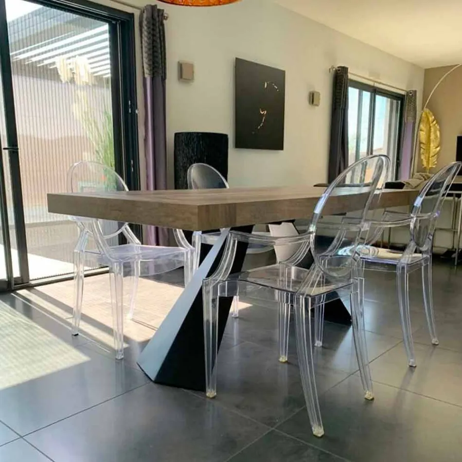 Modernt utdragbart bord upp till 260/280 cm i trä och metall - Teramo Viadurini