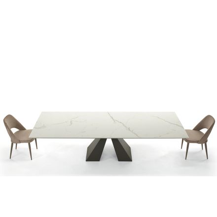 Modernt utdragbart bord upp till 278 cm i Made in Italy Keramik - Dalmatisk Viadurini