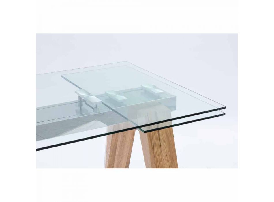 modern matbord i glas och trä Florida Viadurini