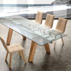 modern matbord i glas och trä Florida Viadurini