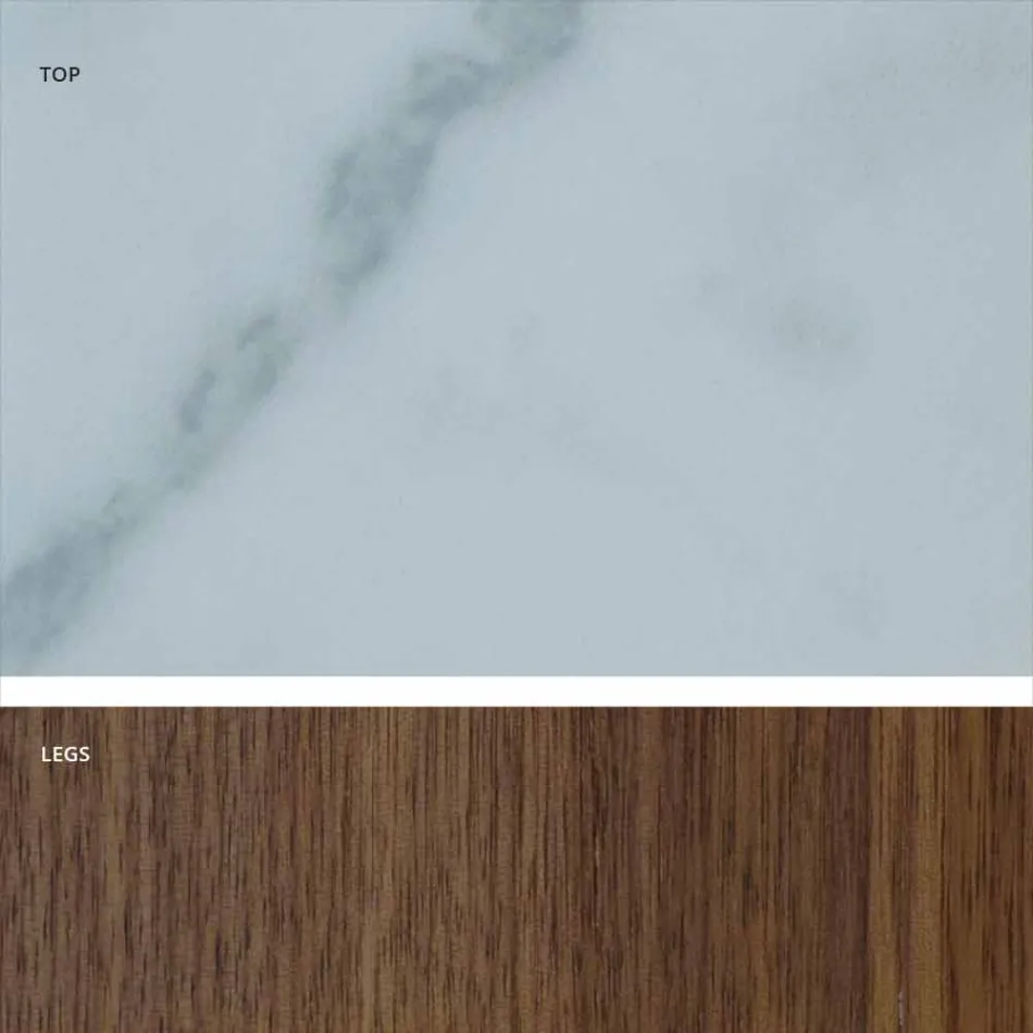 Modernt bord med marmor effekt stengods topp gjord i Italien, Adrano Viadurini