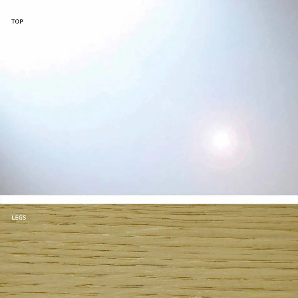 Modernt bord i glas och naturlig ek producerad i Italien Acciano Viadurini