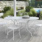 Ovalt trädgårdsbord tillverkat helt i metall - Archive Viadurini