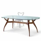 ovalt bord i modern design trä dining L197xP109 cm, Fraco Viadurini