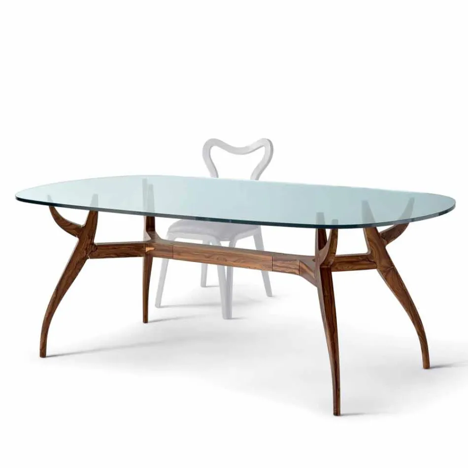 ovalt bord i modern design trä dining L197xP109 cm, Fraco Viadurini