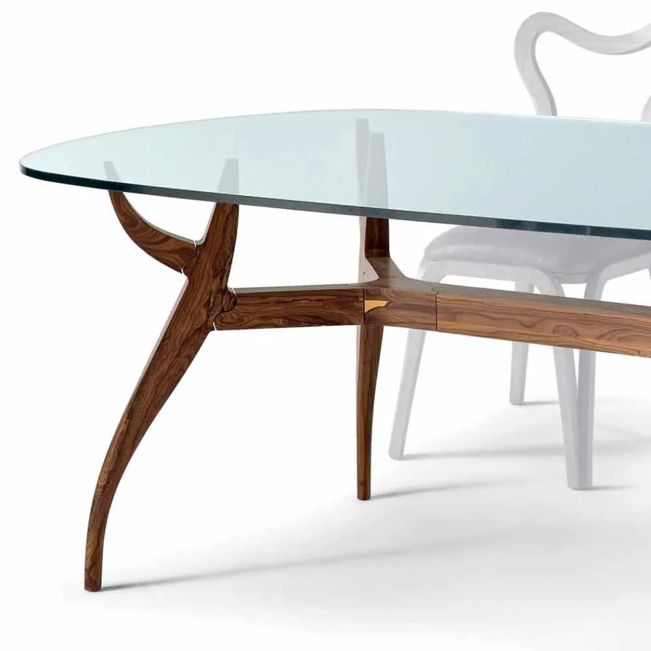 ovalt bord i modern design trä dining L197xP109 cm, Fraco Viadurini