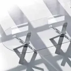 Oval design bord i kristall 220x120cm gjord i Italien Tree Viadurini