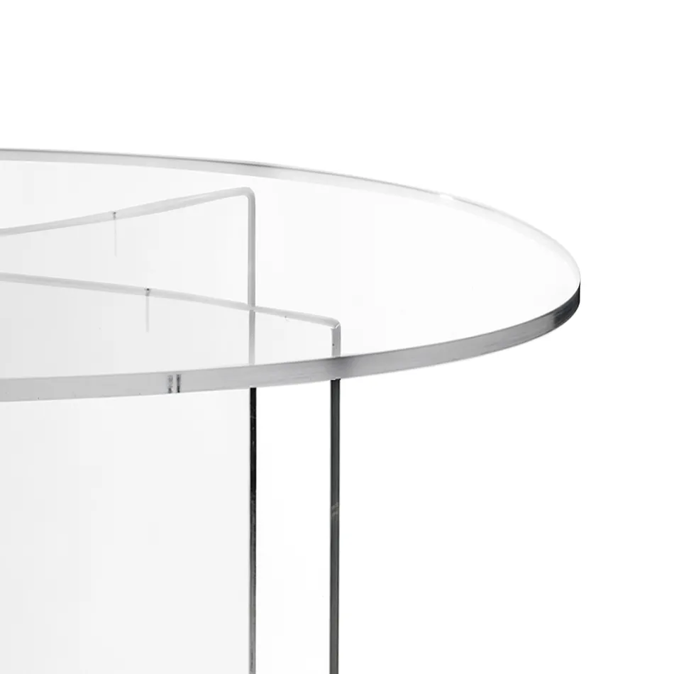 Ovalt bord i transparent plexiglas tillverkat i Italien - Gabriela Viadurini