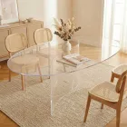 Ovalt bord i transparent plexiglas tillverkat i Italien - Gabriela Viadurini