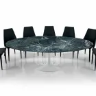 Modernt ovalt bord i Carrara eller Black Marquinia Marble Made in Italy – Dollars Viadurini