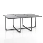 Inomhus- och utomhusbord med 6 stolar med fällbart ryggstöd och 4 sittpuffar - Venir Viadurini