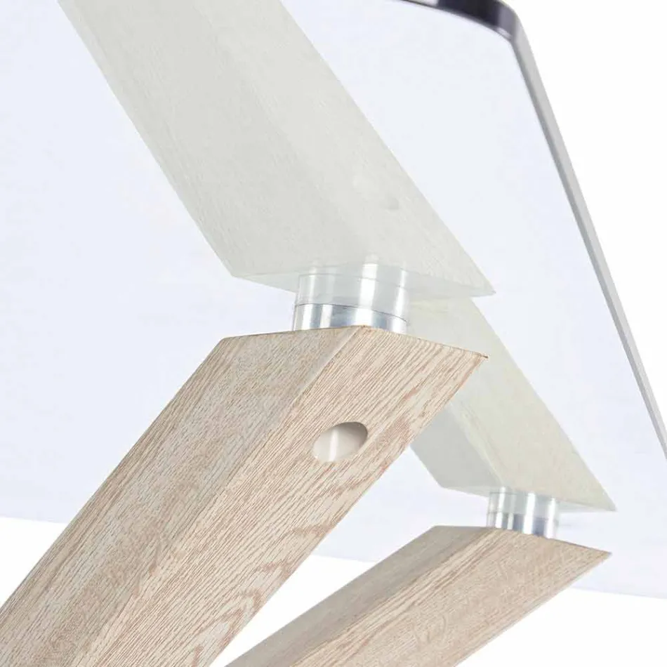 Homemotion matbord med härdat glasskiva - Denda Viadurini