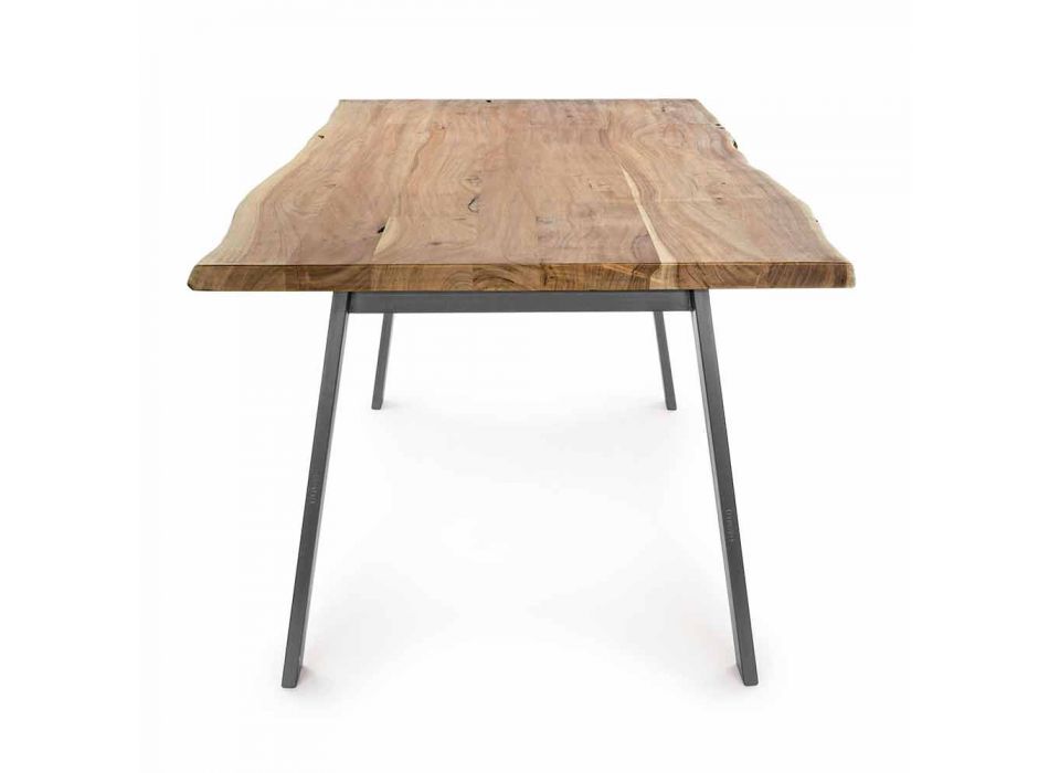 Design matbord i trä och stål Homemotion - Cannes Viadurini