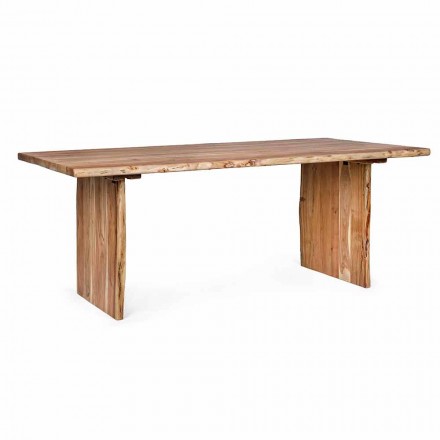 Homemotion Modern Acacia Wood Dining Table - Pinco Viadurini