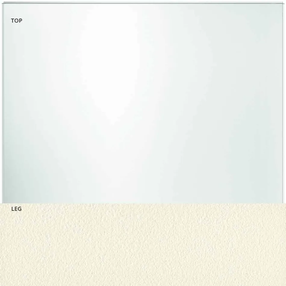 Bordsskiva i extra klart glas och metallben 3 ytor 4 storlekar - fläck Viadurini