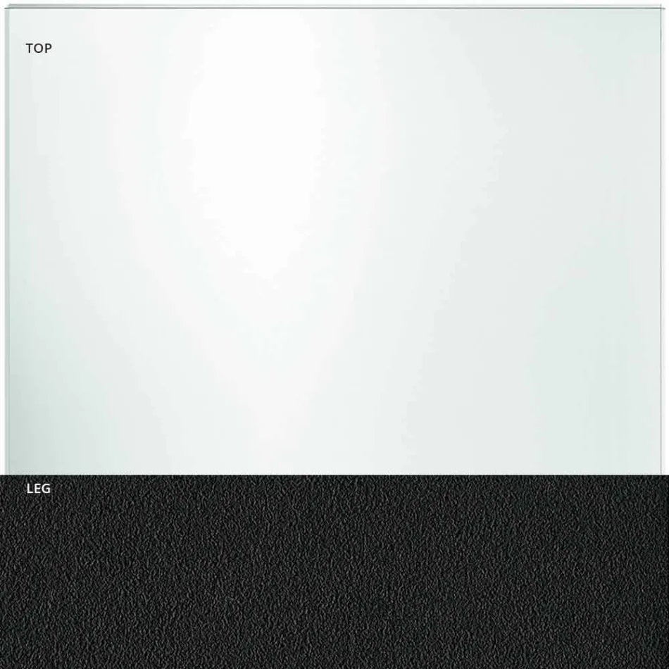 Bordsskiva i extra klart glas och metallben 3 ytor 4 storlekar - fläck Viadurini