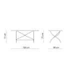 Utomhusfällbart bord i galvaniserat stål tillverkat i Italien - Selvaggia Viadurini