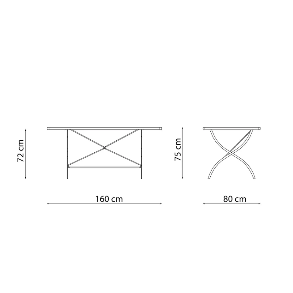 Utomhusfällbart bord i galvaniserat stål tillverkat i Italien - Selvaggia Viadurini