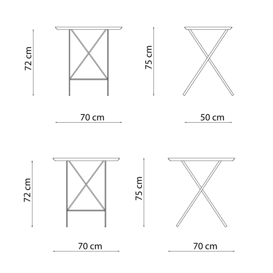 Fällbart trädgårdsbord i galvaniserat stål Tillverkat i Italien - Akila Viadurini