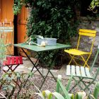 Fällbart trädgårdsbord i galvaniserat stål Tillverkat i Italien - Akila Viadurini